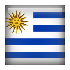 Obraz premium Uruguay Square Country Flag button Icon