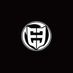 Obraz premium EE Logo monogram shield shape with three point sharp rounded design template