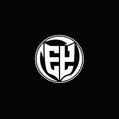 Obraz premium EY Logo monogram shield shape with three point sharp rounded design template