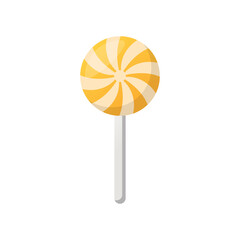 Christmas Lollipop on Stick. Sweet Caramel and Peppermint Candy without Wrapper. Cute Colorful Tasty Candy and Party Treat illustration. Isolated Vector