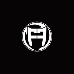Obraz premium FF Logo monogram shield shape with three point sharp rounded design template