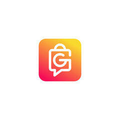 Illustration vector graphic template of letter G shop logo