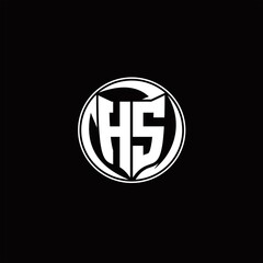 Obraz premium HS Logo monogram shield shape with three point sharp rounded design template