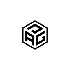 Illustration vector graphic template of letter P A G monogram logo