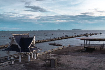 bridge pier on the beach
