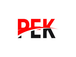 PEK Letter Initial Logo Design Vector Illustration