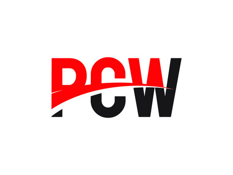 PCW Letter Initial Logo Design Vector Illustration	