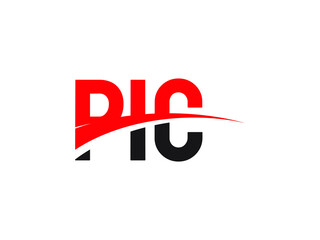 PIC Letter Initial Logo Design Vector Illustration
