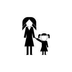 Mother and daughter sign. Help for single mothers illustration