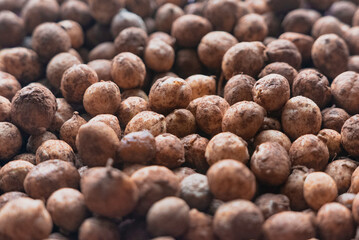 Bambara groundnut or Vigna subterranea which still covered with soil.Vigna subterranea ripens its pods underground, much like the peanut. They can be eaten fresh or boiled after drying.
