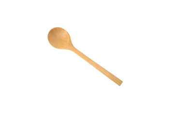 Wooden spoon isolated on the white background with clipping path.