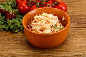 Vegetarian Cole slaw salad with cabbage