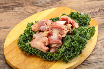 Raw chicken stomach for cooking
