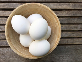 Chicken Eggs in a Bowl