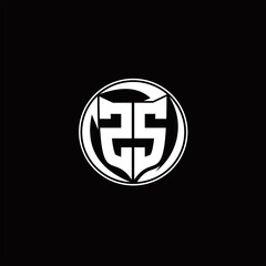 Obraz premium ZS Logo monogram shield shape with three point sharp rounded design template