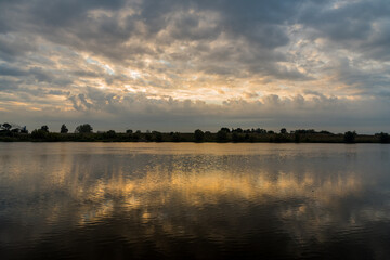 sunset over the lake