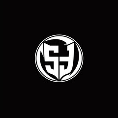 Fototapeta premium ST Logo monogram shield shape with three point sharp rounded design template