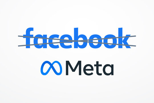 California, United States. Oct 20, 2021: Meta, Facebook rebrand concept. Facebook is a photo and video-sharing social media app. Transition change to the metaverse.