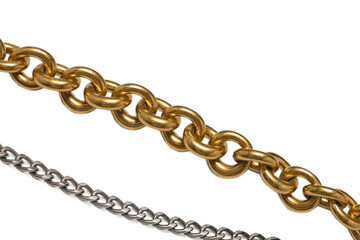 Obraz premium Steel chain isolated on white backgroound.