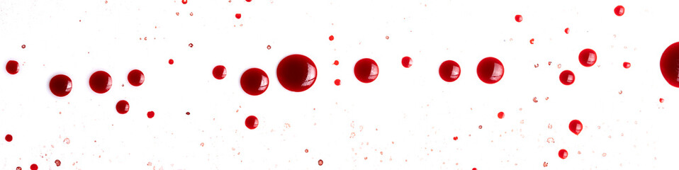 bloody drops on a white background texture. bubbles in red water