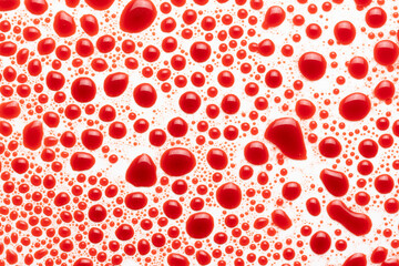 bloody drops on a white background texture. bubbles in red water