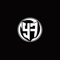 Obraz premium YF Logo monogram shield shape with three point sharp rounded design template