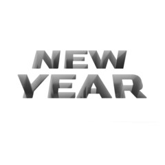 gray indentation 3d pixel word new year