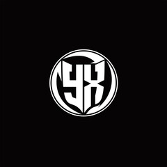 Obraz premium YX Logo monogram shield shape with three point sharp rounded design template