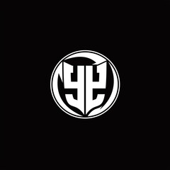 Obraz premium YY Logo monogram shield shape with three point sharp rounded design template