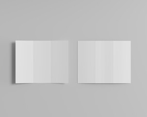 Blank tri fold paper on the empty background, a4 brouchure, three fold leaflet