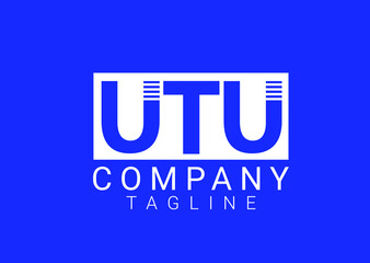 UTU letter logo and icon design template