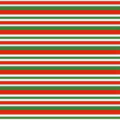 Seamless pattern with Christmas decoration. Green and red circle with horizontal stripes pattern.