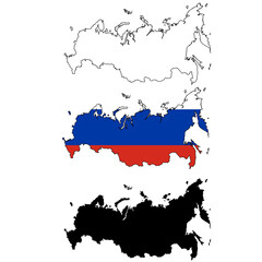 Russia map icon on white background.  Outline of russia map. flat style.