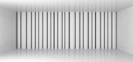 White Architecture vertical column 3D rendering.