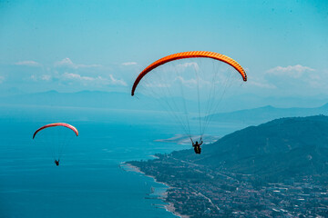 paragliding in the sky