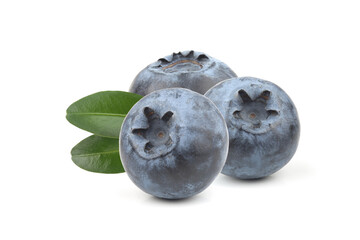 Blueberries isolated on white