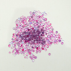 saturated silica gel on white background.