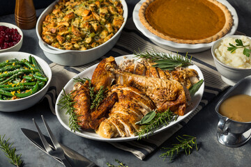 Festive Thanksgiving Day Turkey Dinner