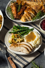 Homemade Thanksgiving Day Turkey Dinner Plate