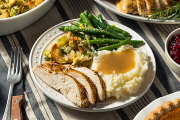 Homemade Thanksgiving Day Turkey Dinner Plate