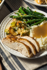 Homemade Thanksgiving Day Turkey Dinner Plate