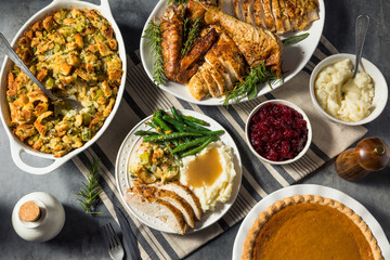 Homemade Thanksgiving Day Turkey Dinner Plate