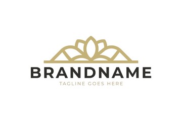 abstract lotus ornament line logo design, jewelry logo design