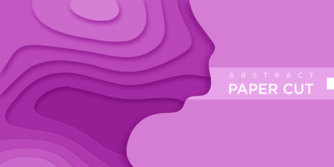 3D abstract background with paper cut ultraviolet. Vector papercut design layout for business card, presentations, flyers or posters on white paper. multi-layer colorful realistic papercut background.