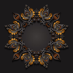 Abstract vector ornamental nature color vintage frame.