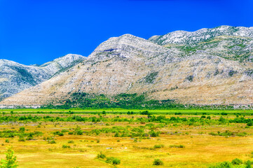 Karst landscape during hot summer day.