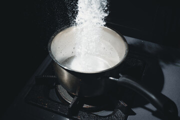 cooking caramel by sugar