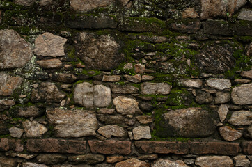 stone wall with moss
