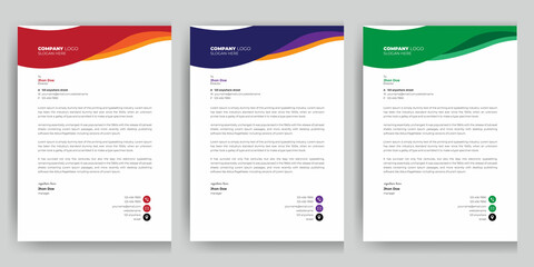 Professional modern letterhead design template