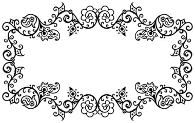 Floral hand drawn vector vintage border.